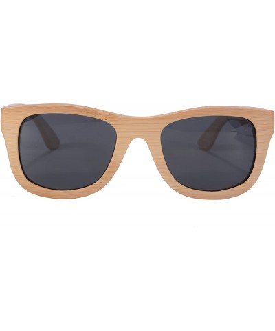 Wayfarer Polarized Bamboo Wood Sunglasses UV400 Protection-TY6016/6026 - Bamboo Nature - CK18I5K5DKT $61.34