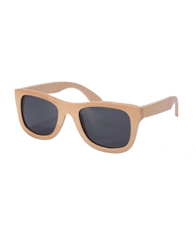 Wayfarer Polarized Bamboo Wood Sunglasses UV400 Protection-TY6016/6026 - Bamboo Nature - CK18I5K5DKT $40.89