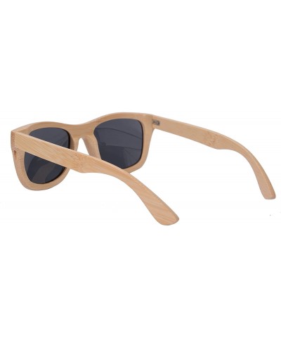 Wayfarer Polarized Bamboo Wood Sunglasses UV400 Protection-TY6016/6026 - Bamboo Nature - CK18I5K5DKT $40.89