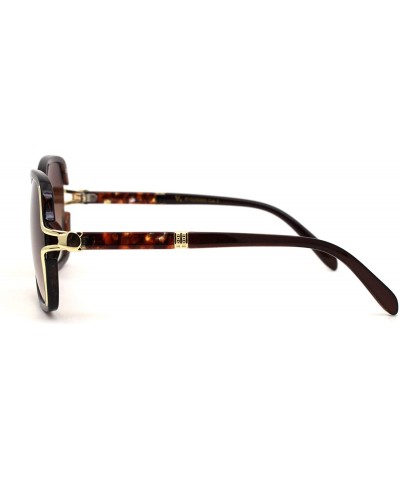 Rectangular Womens Exposed Lens Side Chic Plastic Butterfly Sunglasses - Tortoise Brown - C818ZWQL7S4 $11.06