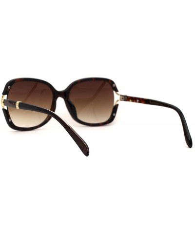 Rectangular Womens Exposed Lens Side Chic Plastic Butterfly Sunglasses - Tortoise Brown - C818ZWQL7S4 $11.06