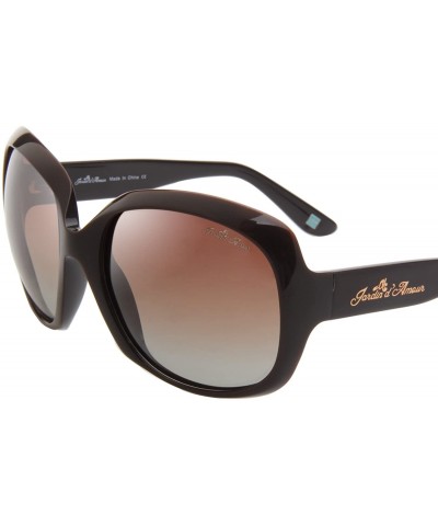 Oversized Womens Oversized Polaroid Lens Sunglasses Stylish Aceate Frame JA3113 - Brown - CB18020LWNN $24.29