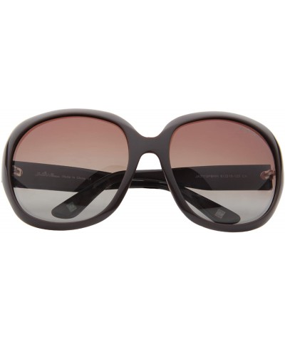 Oversized Womens Oversized Polaroid Lens Sunglasses Stylish Aceate Frame JA3113 - Brown - CB18020LWNN $24.29