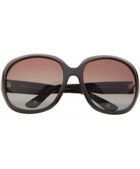 Oversized Womens Oversized Polaroid Lens Sunglasses Stylish Aceate Frame JA3113 - Brown - CB18020LWNN $24.29