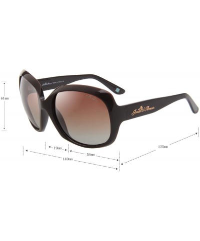 Oversized Womens Oversized Polaroid Lens Sunglasses Stylish Aceate Frame JA3113 - Brown - CB18020LWNN $24.29