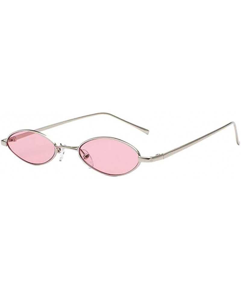 Round Unisex Vintage Round Metal Punk Polarized UV400 Protection Sunglasses - Pink - CC18D6T4ERE $12.99