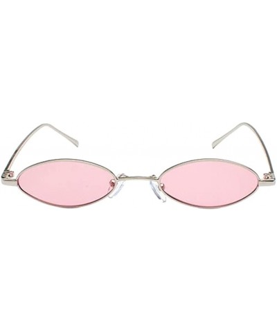 Round Unisex Vintage Round Metal Punk Polarized UV400 Protection Sunglasses - Pink - CC18D6T4ERE $12.99
