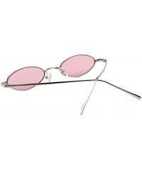 Round Unisex Vintage Round Metal Punk Polarized UV400 Protection Sunglasses - Pink - CC18D6T4ERE $12.99