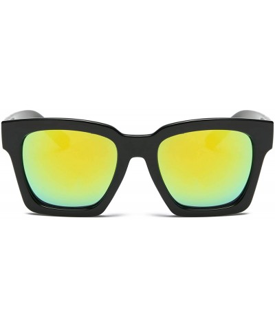 Rectangular Unisex UV Protection Polarized Trendy Sunglasses For Men/Women - Black/Gold - CA199XURO5S $12.91