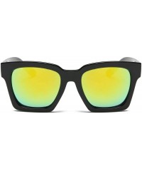 Rectangular Unisex UV Protection Polarized Trendy Sunglasses For Men/Women - Black/Gold - CA199XURO5S $12.91