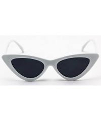 Goggle Cat Eye Sunglasses Clout Goggle Sexy Women Exaggerated Slim Frame Colorful Tinted Lens - White -Black - CG11HWMQ4RJ $9.96