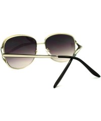 Square Soft Square Metal Frame Womens Designer Style Sunglasses - Silver Black - CI1864XTI66 $19.48