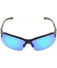 Sport Polycarbonate Polarized TR90 Unbreakable Half-Rim Sport Sunglasses - Black/Green Mirror - CN12NSANFBF $12.53