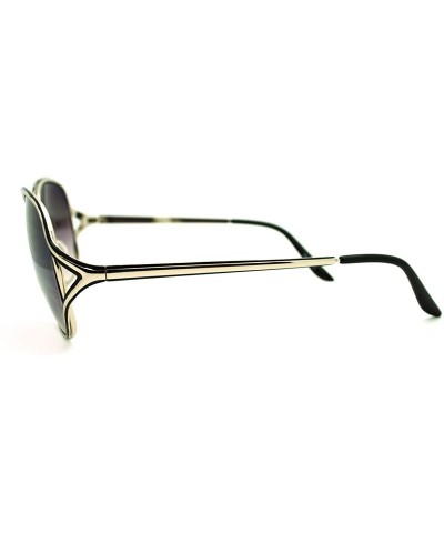 Square Soft Square Metal Frame Womens Designer Style Sunglasses - Silver Black - CI1864XTI66 $10.76