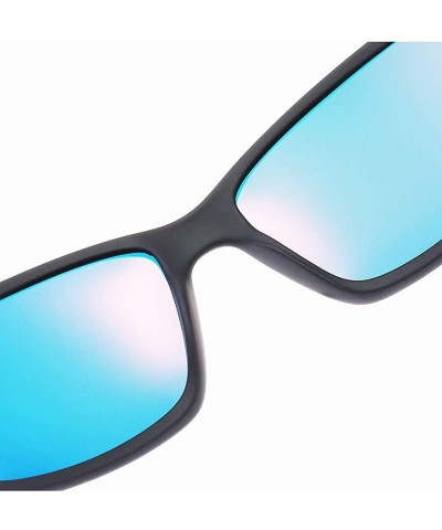 Square men's polarized sunglasses sports elastic paint colorful brand fashion designer polarized sunglasses - C718WYU8LIZ $17.07