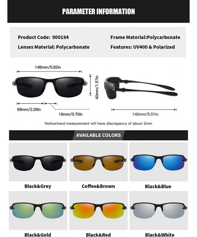 Sport Polarized Sport Sunglasses for Women Driving Fishing UV400 Protection PC Frame Shades For Womens - Black White - CD193H...