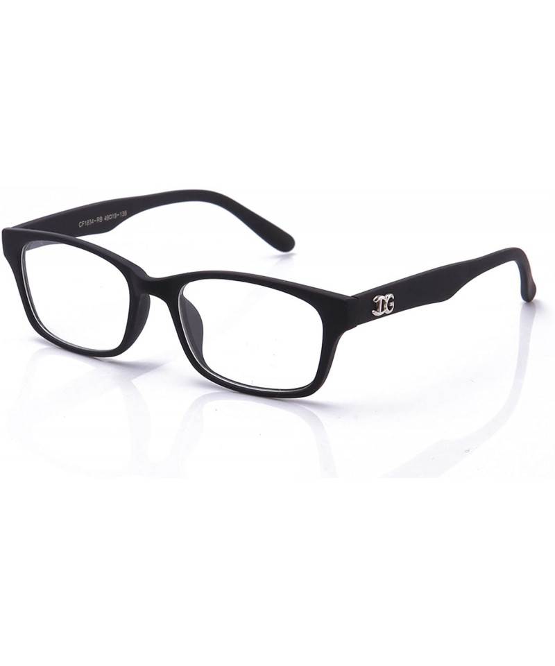 Square "Fashionista" Unisex Squared Fashion Clear Lens Glasses - Rubber Black V2 - CR11KVBCIDH $8.20