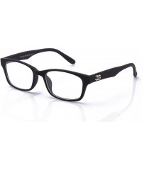 Square "Fashionista" Unisex Squared Fashion Clear Lens Glasses - Rubber Black V2 - CR11KVBCIDH $8.20