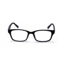 Square "Fashionista" Unisex Squared Fashion Clear Lens Glasses - Rubber Black V2 - CR11KVBCIDH $8.20