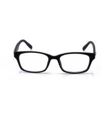 Square "Fashionista" Unisex Squared Fashion Clear Lens Glasses - Rubber Black V2 - CR11KVBCIDH $8.20