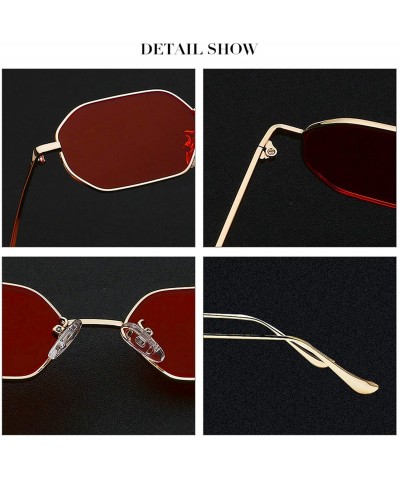 Oversized 2018 Sunglasses Women Brand Designer Small Frame Polygon Clear Lens Men Vintage Sun Glasses N Metal - CB197A3DD2C $...