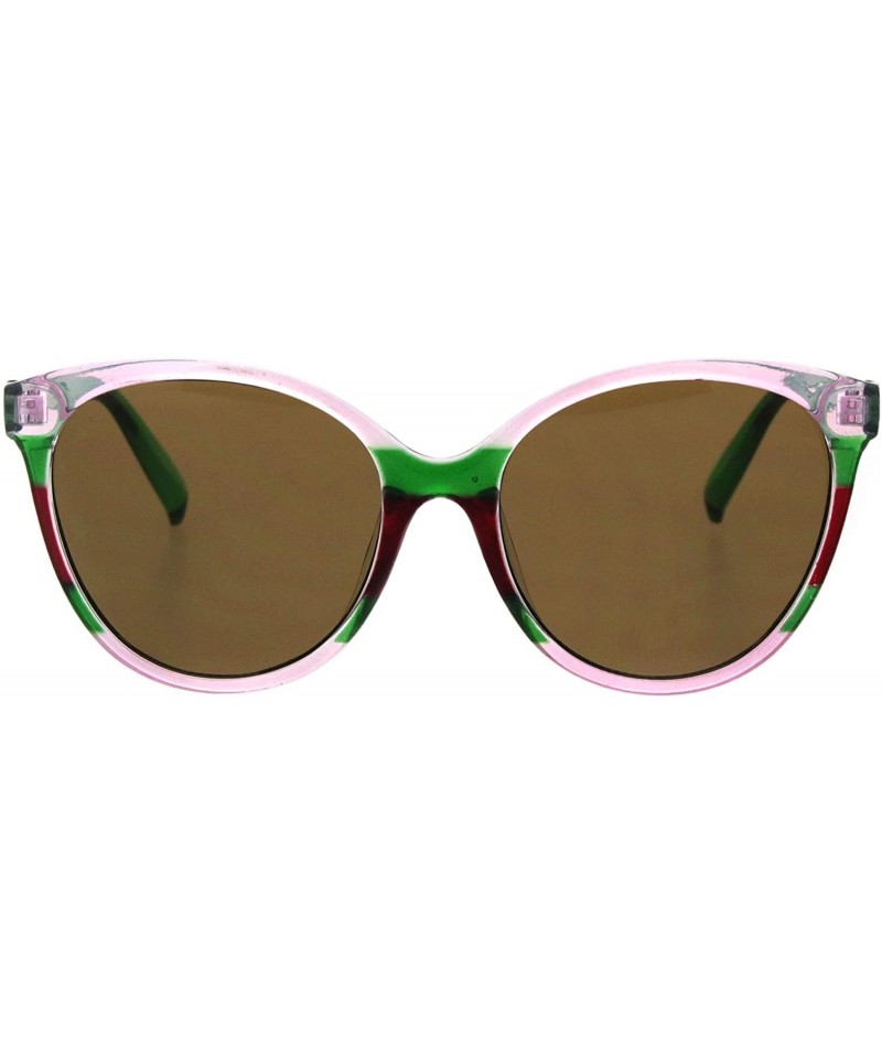 Cat Eye Womens Mod Minimal Oversize Cat Eye Plastic Sunglasses - Pink Green Red - C318HU9ML3N $9.21