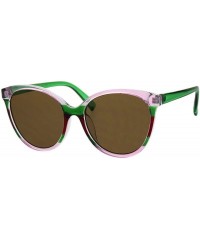 Cat Eye Womens Mod Minimal Oversize Cat Eye Plastic Sunglasses - Pink Green Red - C318HU9ML3N $9.21