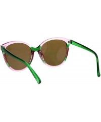 Cat Eye Womens Mod Minimal Oversize Cat Eye Plastic Sunglasses - Pink Green Red - C318HU9ML3N $9.21