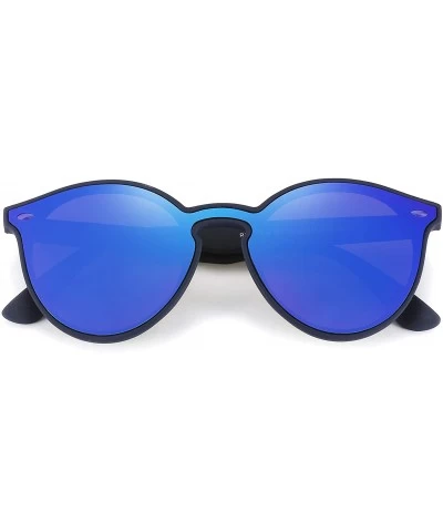 Square Polarized Retro Classic Trendy Stylish Sunglasses for Men Women - 3 Navy - CB193IH424N $14.05