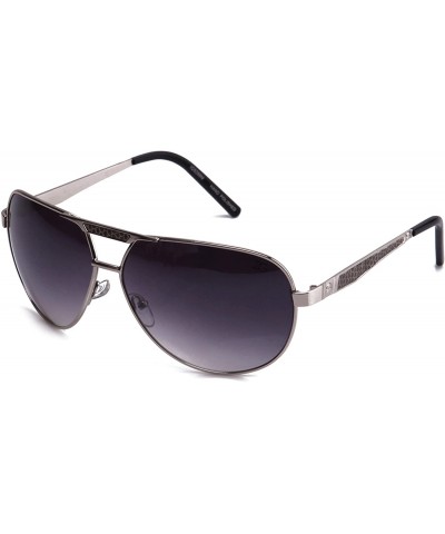 Aviator Aviator Oversized Fashion Sunglasses Modern Design Gradient Lenses UV Protection - Silver/Grey/Black - CX17YXNEULE $1...