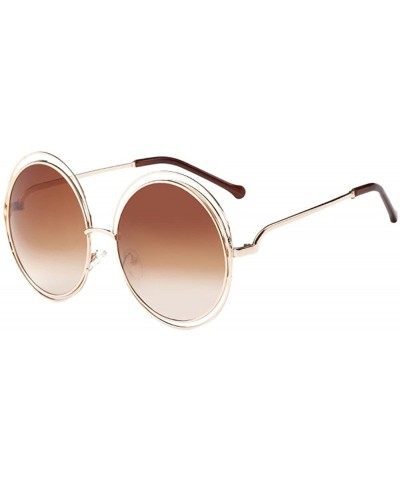 Round Fashion Men Womens Sunglasses UV 400 Retro Vintage Round Frame Glasses - D - CV196ELNTMX $30.86