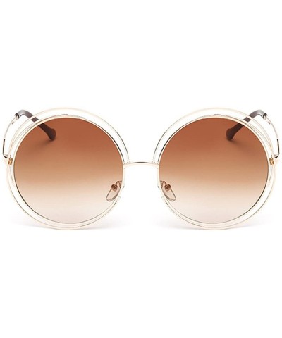 Round Fashion Men Womens Sunglasses UV 400 Retro Vintage Round Frame Glasses - D - CV196ELNTMX $18.68