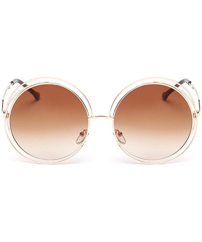 Round Fashion Men Womens Sunglasses UV 400 Retro Vintage Round Frame Glasses - D - CV196ELNTMX $18.68