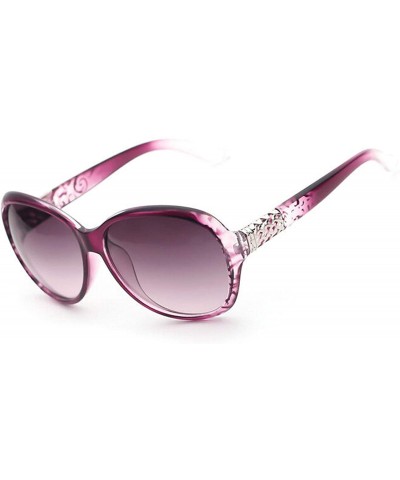 Oversized Retro Lattice Sunglasses for Women plastic Resin UV 400 Protection Sunglasses - Purple - C318SAS2O4R $27.67