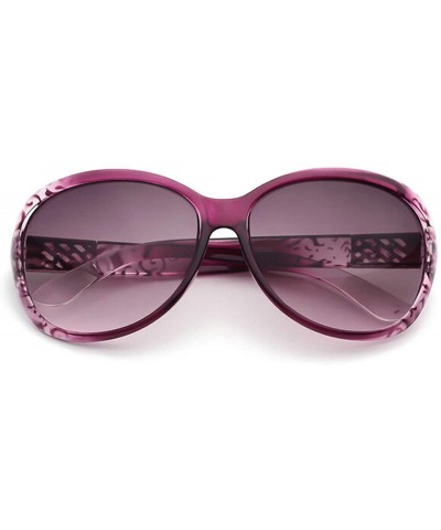 Oversized Retro Lattice Sunglasses for Women plastic Resin UV 400 Protection Sunglasses - Purple - C318SAS2O4R $14.78