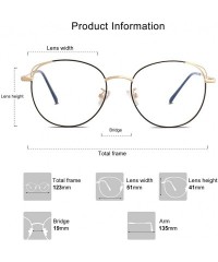 Aviator Cat Eye Blue Light Blocking Glasses Hipster Metal Frame Women Eyeglasses She Young - C518NA4RNHZ $21.83