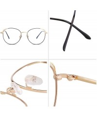 Aviator Cat Eye Blue Light Blocking Glasses Hipster Metal Frame Women Eyeglasses She Young - C518NA4RNHZ $21.83