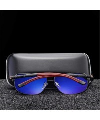 Oversized Aluminum brand men sunglasses polarizer HD UV400 Men - Blue Gun - CV1982Y6G8X $48.39