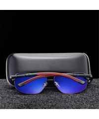 Oversized Aluminum brand men sunglasses polarizer HD UV400 Men - Blue Gun - CV1982Y6G8X $27.46