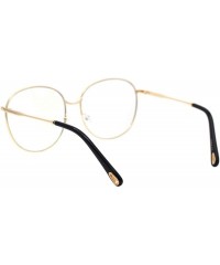 Oversized Womens Oversized Metal Frame Glasses Lightly Tinted & Mirrored Lens UV 400 - Gold Black - CI195OLZHO9 $25.51