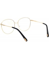 Oversized Womens Oversized Metal Frame Glasses Lightly Tinted & Mirrored Lens UV 400 - Gold Black - CI195OLZHO9 $10.93