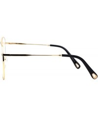Oversized Womens Oversized Metal Frame Glasses Lightly Tinted & Mirrored Lens UV 400 - Gold Black - CI195OLZHO9 $10.93