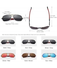Oversized Aluminum brand men sunglasses polarizer HD UV400 Men - Blue Gun - CV1982Y6G8X $47.73
