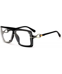 Oversized Oversized Sunglasses Transparent Vintage Windproof - Black Clear - CH18NZHDHYE $12.35