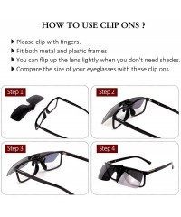 Square Clip-on Flip Up Polarized Rimless One Piece Sunglasses Over Prescription Glasses for Men Women - CF18N6MKAZA $16.15