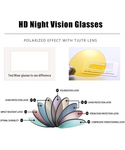 Sport Men's Photochromic Night-Vision Glasses for Driving- Polarized HD Lens Anti Glare Safety Nighttime/Rainy/Driving - CZ19...