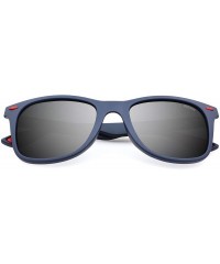 Sport Vintage Polarized Sunglasses for Men Women Retro UV Protection Stylish Sun Glasses - G1-blue Frame/Gray Lens - CS18K78N...