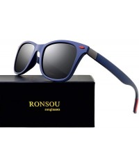 Sport Vintage Polarized Sunglasses for Men Women Retro UV Protection Stylish Sun Glasses - G1-blue Frame/Gray Lens - CS18K78N...
