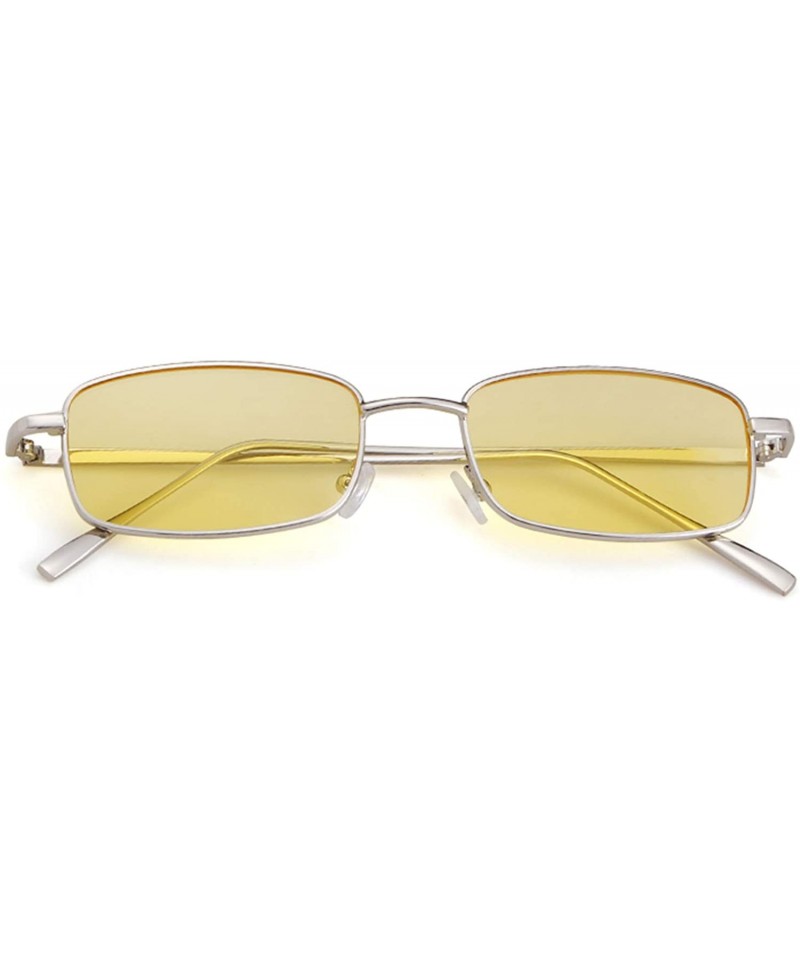 Round Vintage Steampunk Sunglasses Fashion Metal Frame Clear Lens Shades for Women - Silver Frame Yellow Lens - C5189U0QT0O $...