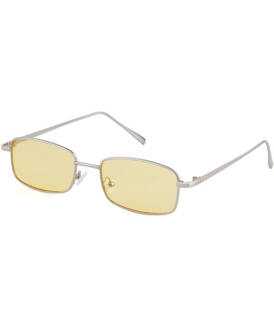 Round Vintage Steampunk Sunglasses Fashion Metal Frame Clear Lens Shades for Women - Silver Frame Yellow Lens - C5189U0QT0O $...
